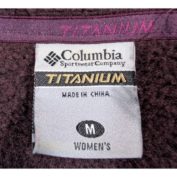 Columbia Womens Medium Titanium Jacket Purple Fleece Soft Shell Zip - Picture 4 of 7